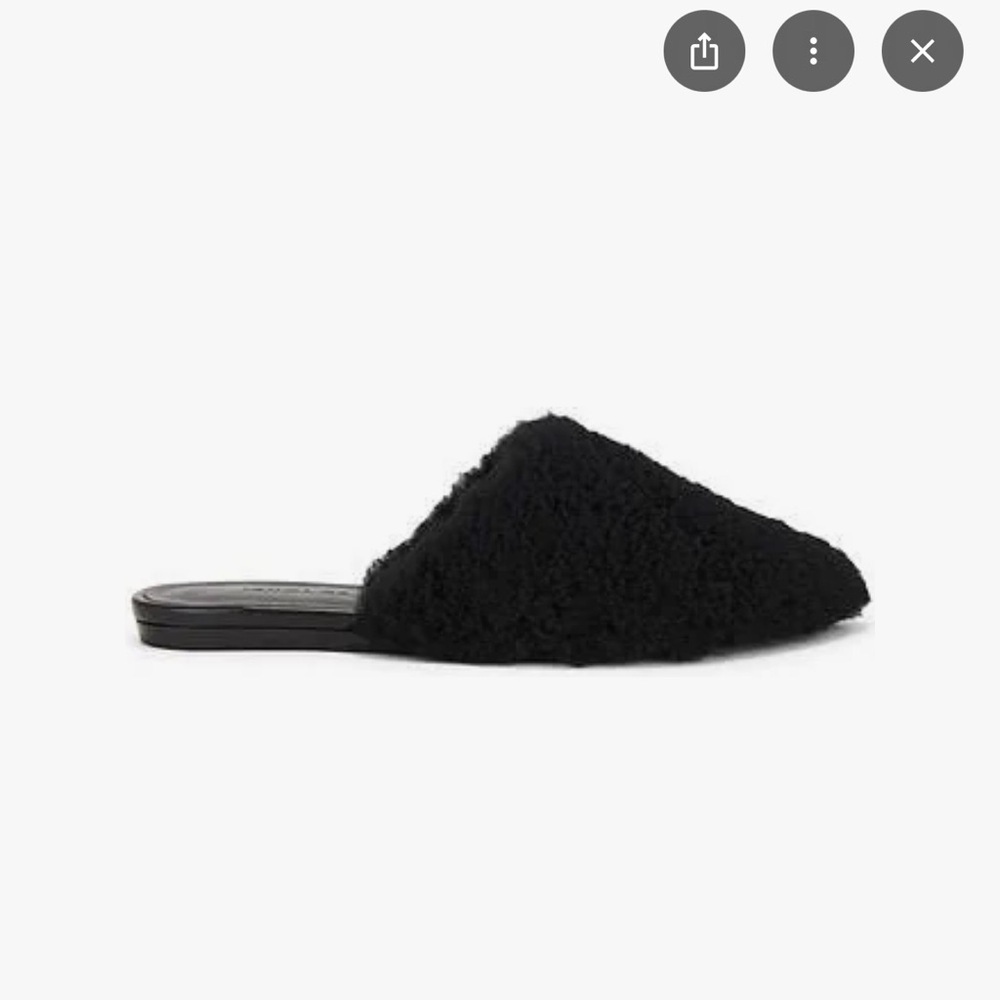 Jenni Kayne Black Shearling Mules